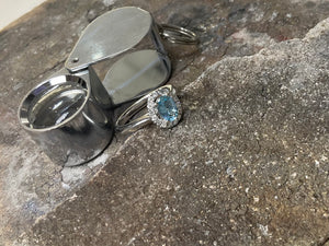 Aquamarine and Diamond ring - rx5255plt-0722