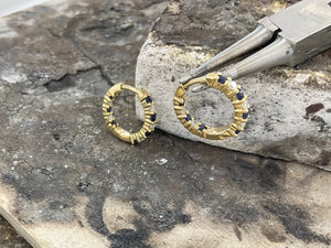 Diamond and sapphire earrings - e113945s-18y0621