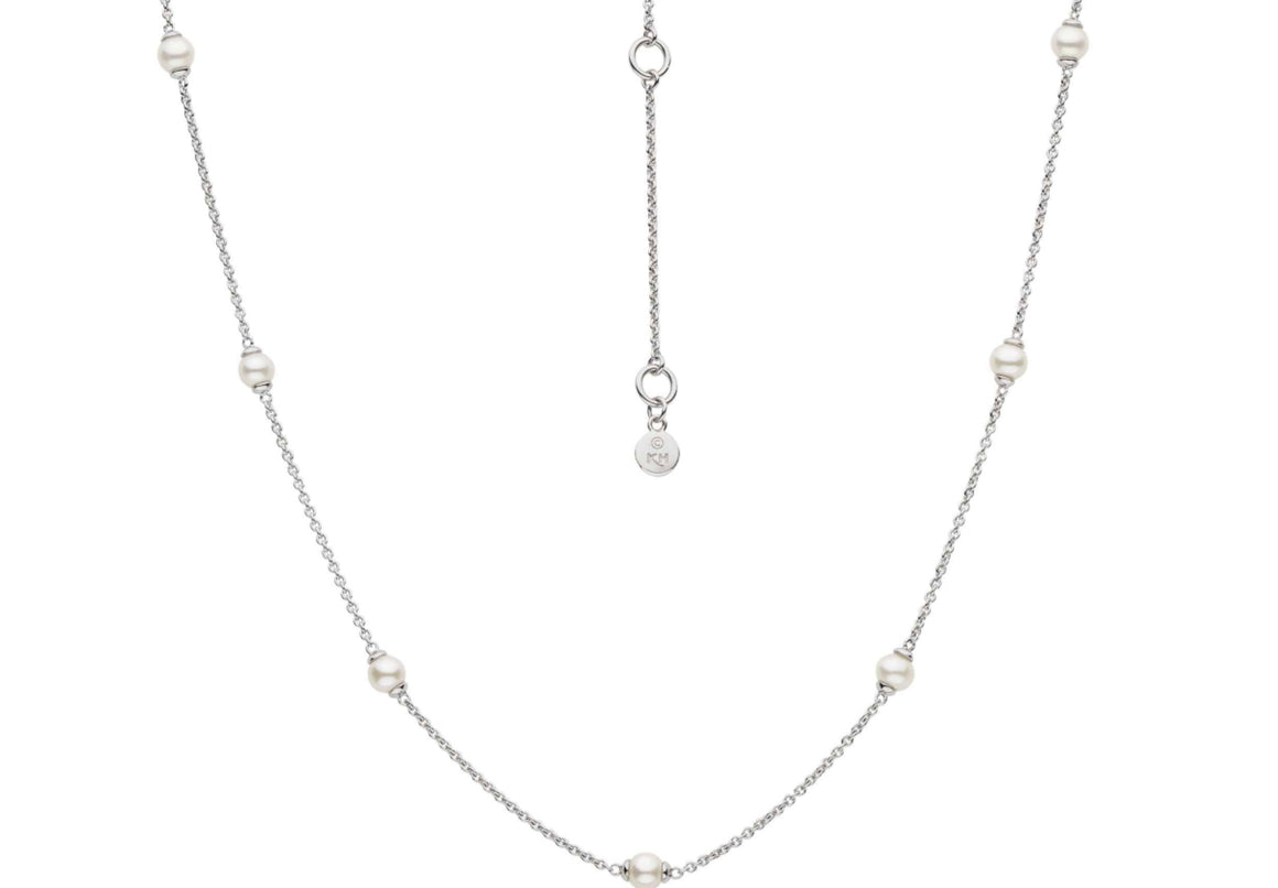 KIT HEATH REVIVAL ASTORIA PEARL FRESHWATER PEARLS 18” STATION NECKLACE - 90430FP