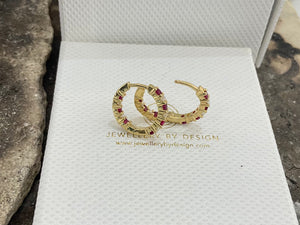 Diamond and ruby earrings - e11394r-18y0621