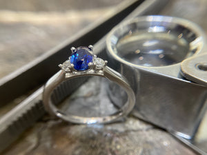 Sapphire and Diamond Trilogy Ring - r18036s-18w0323