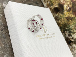 Diamond and ruby earrings - e11394r-18w