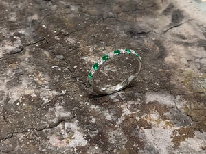 White gold diamond and emerald eternity ring - r17547e-18w