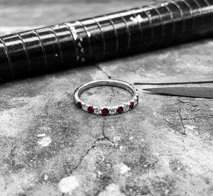 White Gold Ruby & Diamond Ring - r17547r-18w